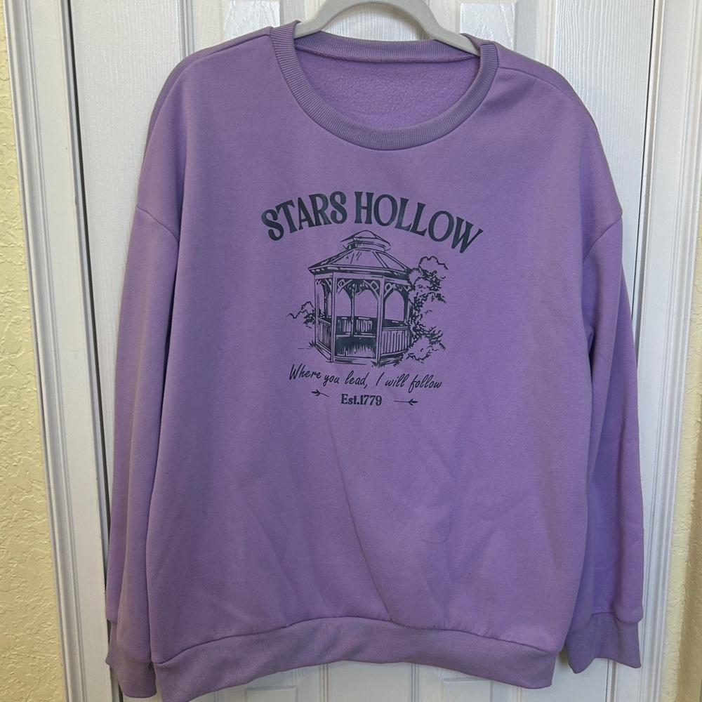 SHEIN Purple Graphic Sweatshirt